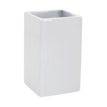 Mundspülbecher Spirella Quadro - white - Top-Produkte: Wäschekörbe, Duschvorhänge, WC-Deckel, Seifenspender, Duschbrausen, Badezimmerteppiche & mehr - Top-Marken: Spirella, Laufen, Diaqua, Hansgrohe, Geberit , Kleine Wolke & Co. - Fehr Badshop Schweiz