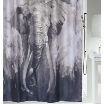 Textil-Duschvorhang Spirella Elephant - 180 x 200 cm - Top-Produkte: Wäschekörbe, WC-Deckel, WC-Bürsten, Badezimmerteppiche, Duschvorhänge, Duschbrausen & mehr - Top-Marken: Kleine Wolke, Wenko, Möve, Hansgrohe, Laufen, Geberit & Co - Fehr Badshop Schweiz