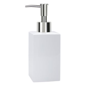 Seifenspender Spirella Quadro - white - Top-Produkte: Wäschekörbe, Duschvorhänge, WC-Deckel, Seifenspender, Duschbrausen, Badezimmerteppiche & mehr - Top-Marken: Spirella, Laufen, Diaqua, Hansgrohe, Geberit , Kleine Wolke & Co. - Fehr Badshop Schweiz